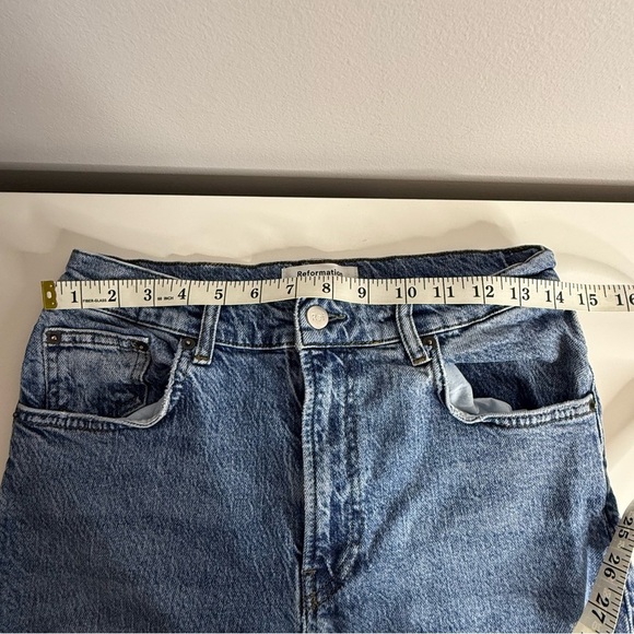 Reformation - Distressed Blue high rise bootcut jeans - color paloma- 29 - Picture 9 of 10